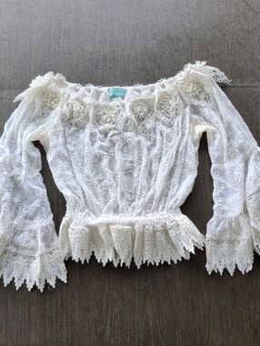 Boho Lace Off-Shoulder Top Made In Italy